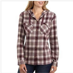 Carhartt Plaid Hooded Shirt Jacket Sz M 8/10